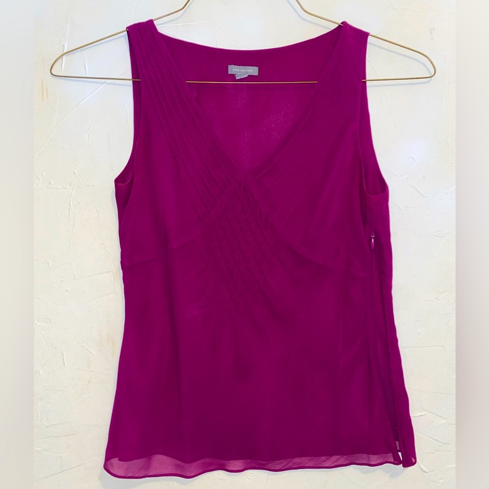 Ann Taylor Womens Purple Blouse Size XS